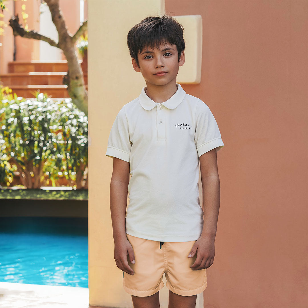 Camiseta Polo UV Infantil Blanco
