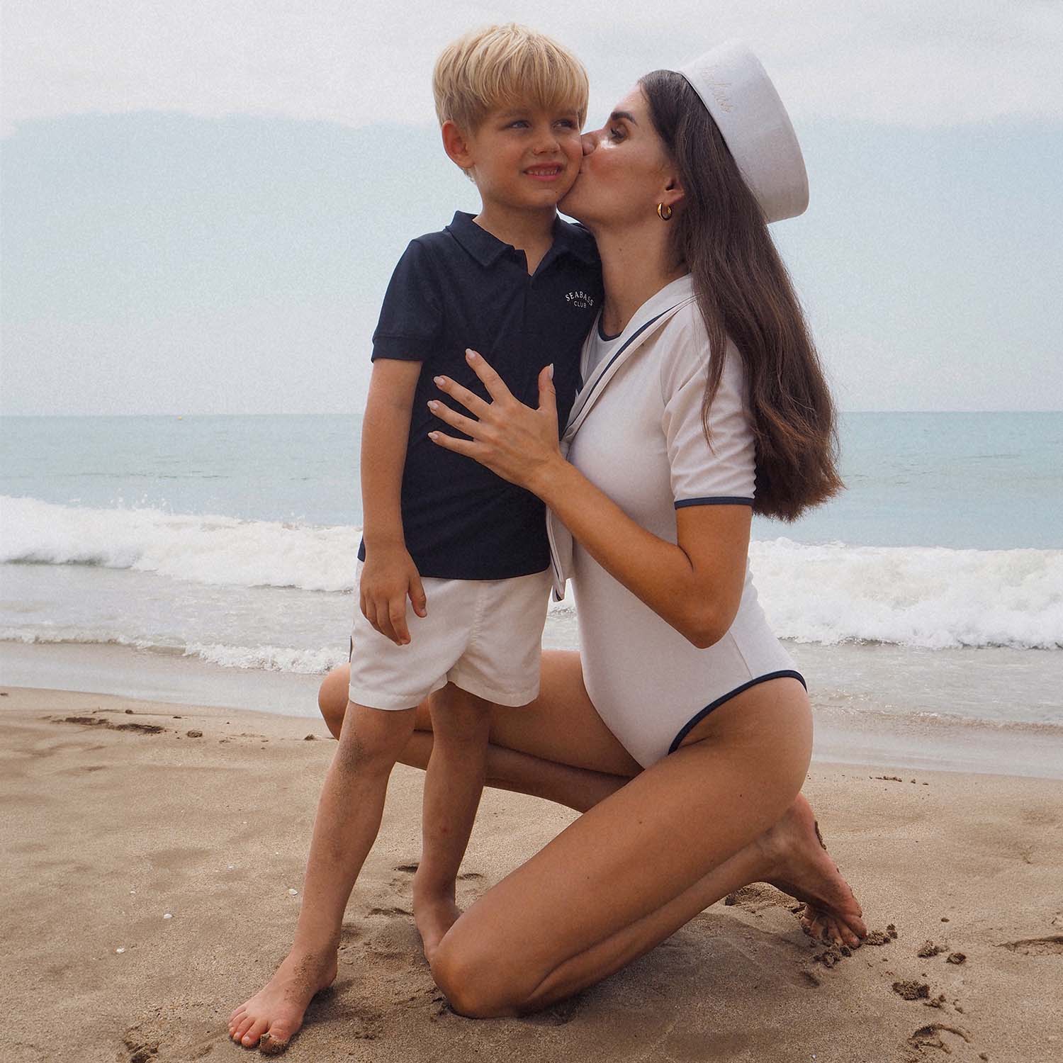 Kinder-Poloshirt mit UV-Schutz, Marineblau