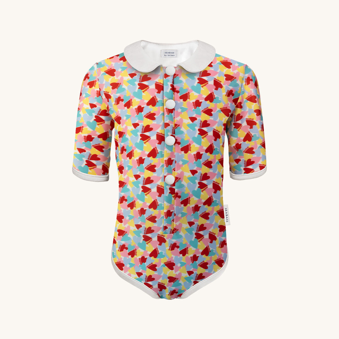 Bañador Niña Coco Paris - corazones multicolores - LIMITED EDITION