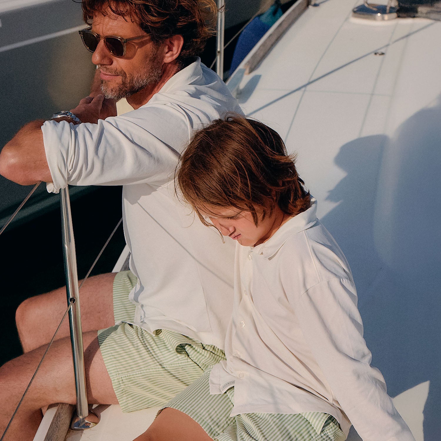 Männer UV Badeshort Portofino - Grüne Streifen