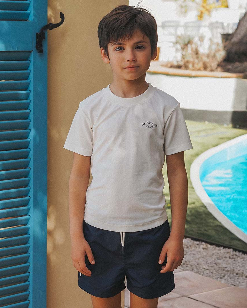 Boy UV Swim Short Navy Blue - solid