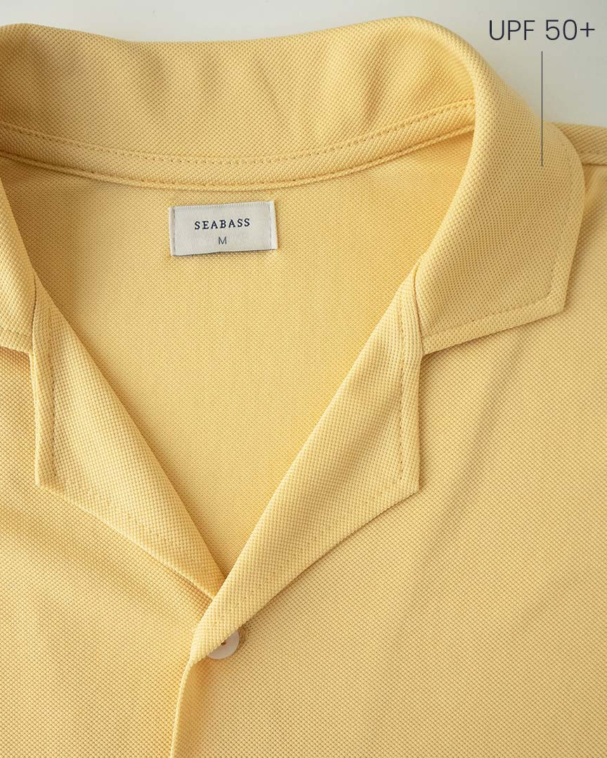 Camisa corta de hombre con protección solar - amarillo
