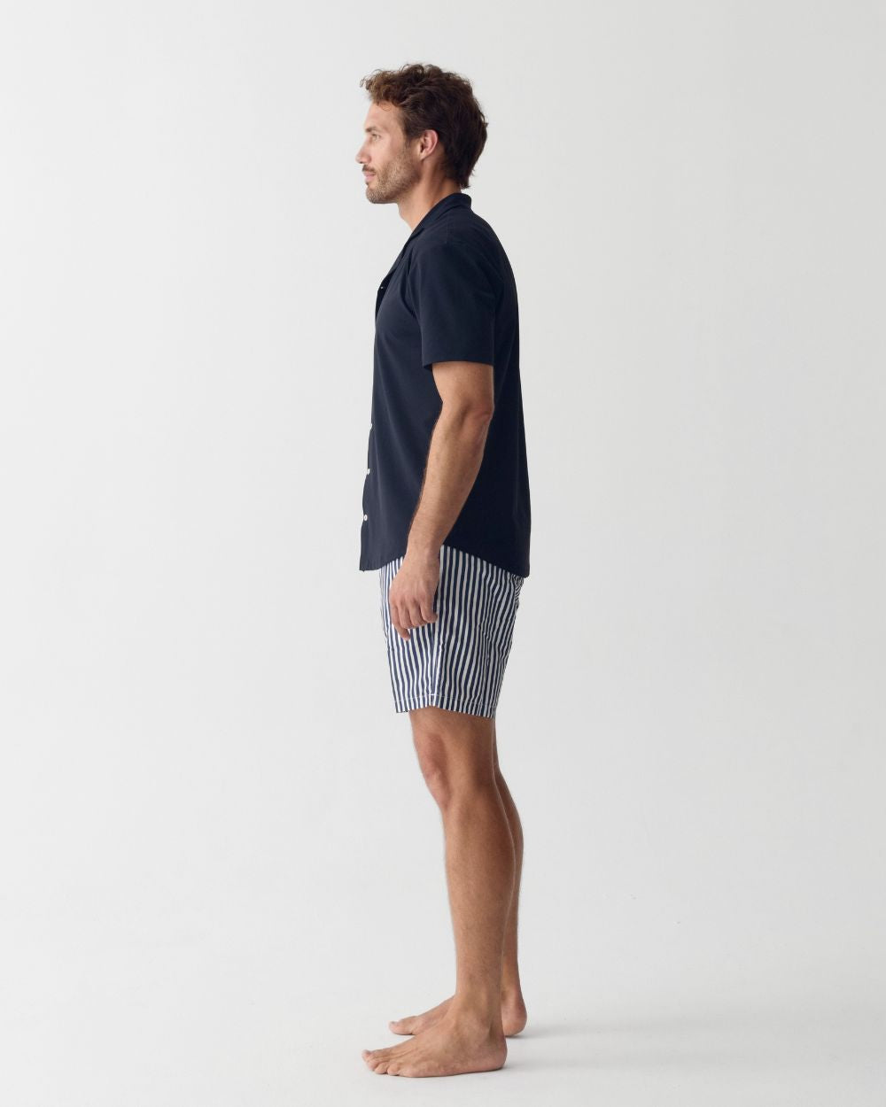 Heren Camp Shirt met UV-bescherming - marineblauw
