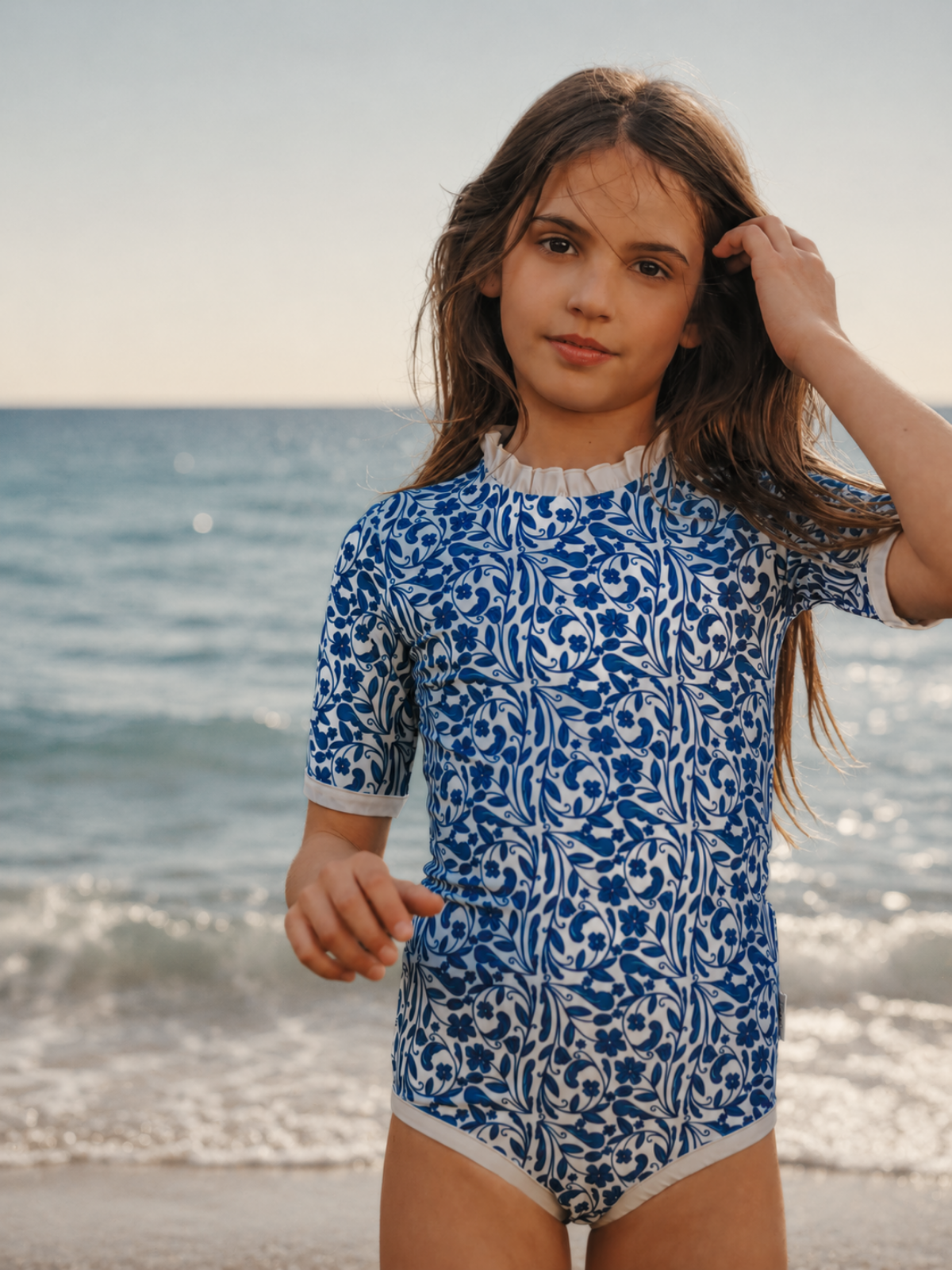 Bañador UV Niña Ruffle Positano