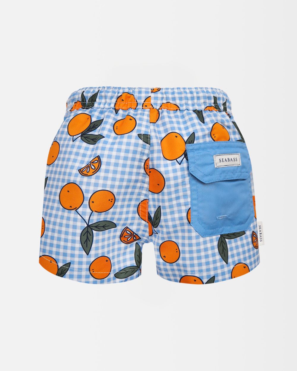 Bañador Niño Corsica - naranjas azul cuadros
