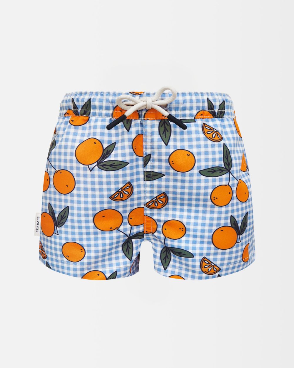 Bañador Niño Corsica - naranjas azul cuadros