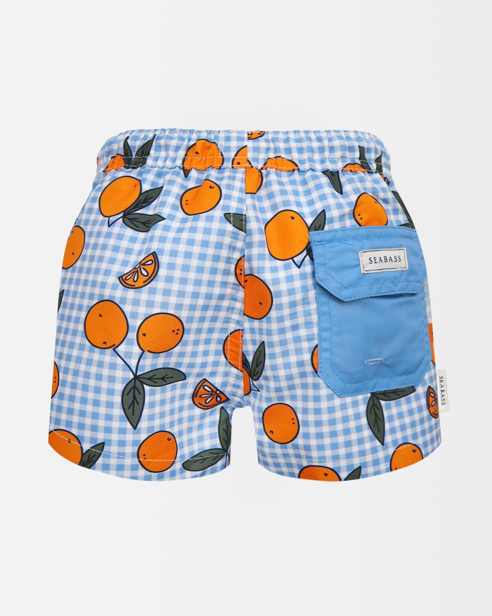 Männer UV Badeshort Corsica - Orange Blau kariert