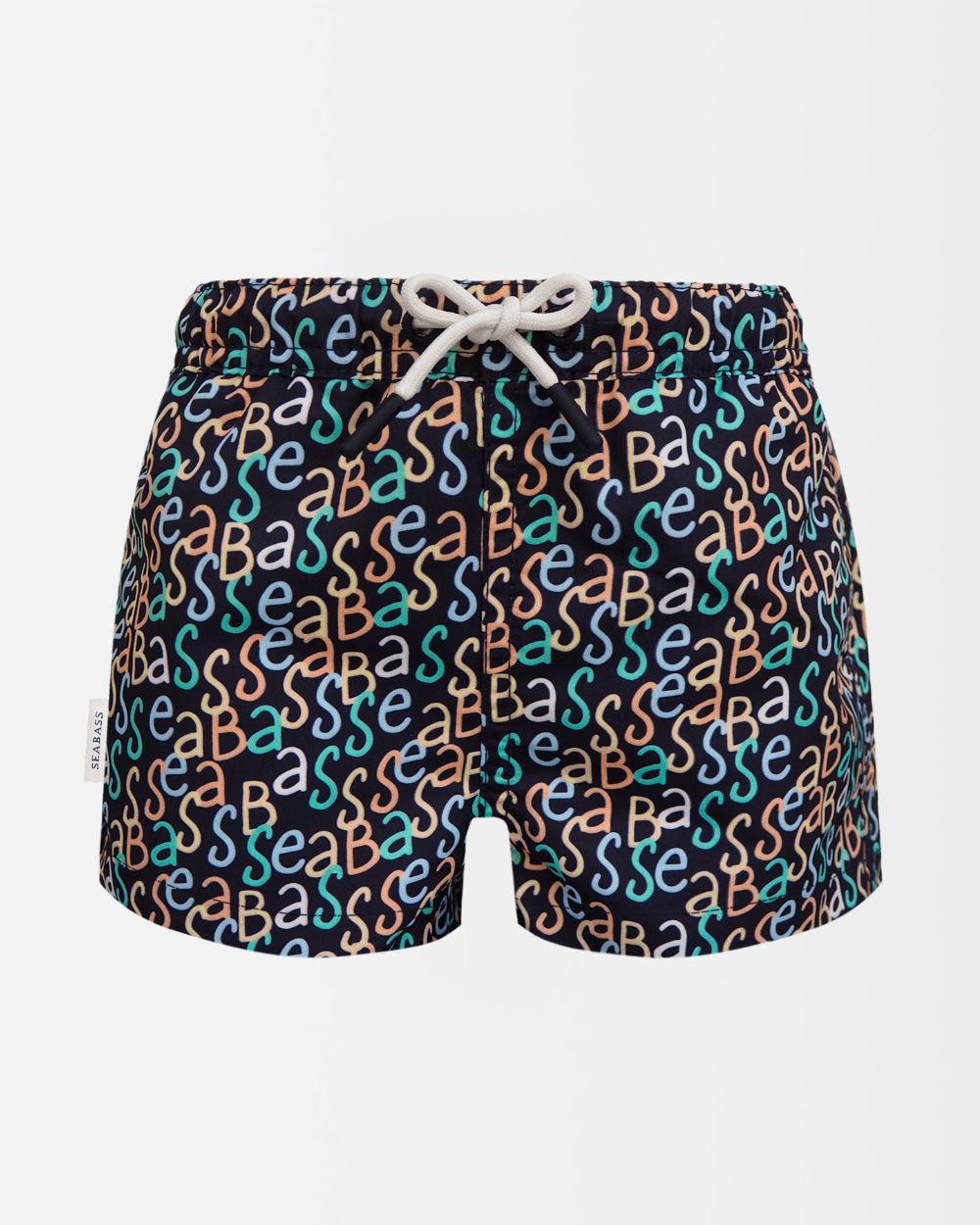 Männer UV Badeshort Hollywood - Marineblauer Logodruck