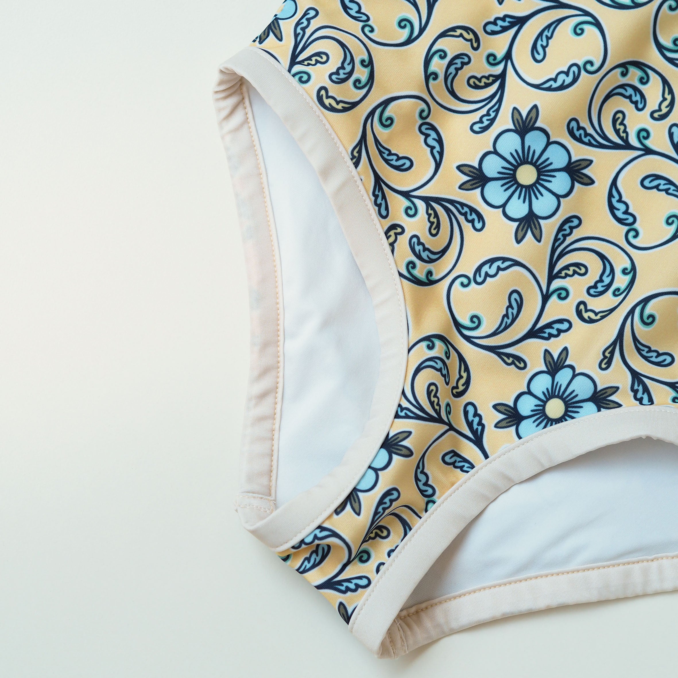 Bañador Niña Coco Taormina - flores amarrillas y azules