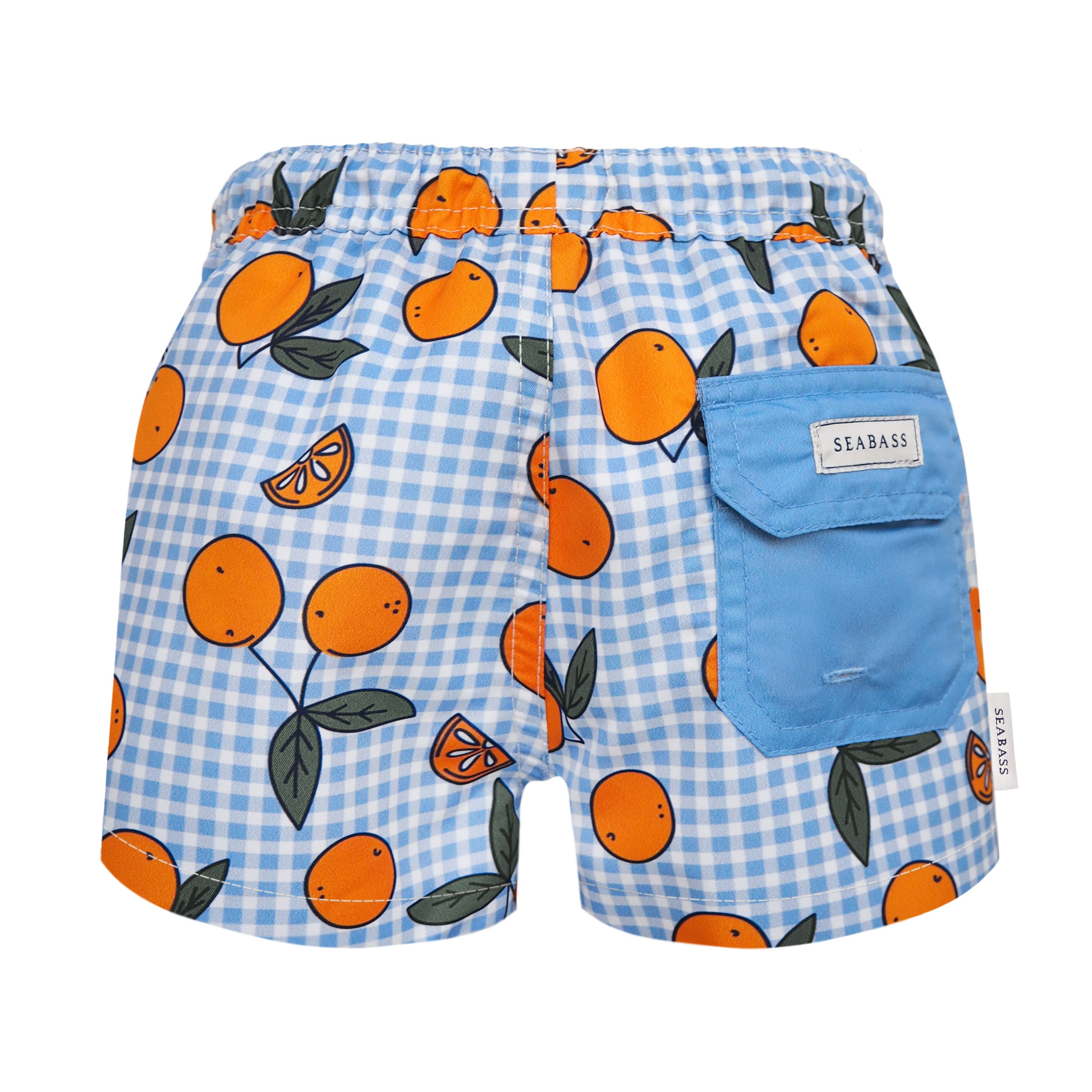 Bañador Niño Corsica - naranjas azul cuadros