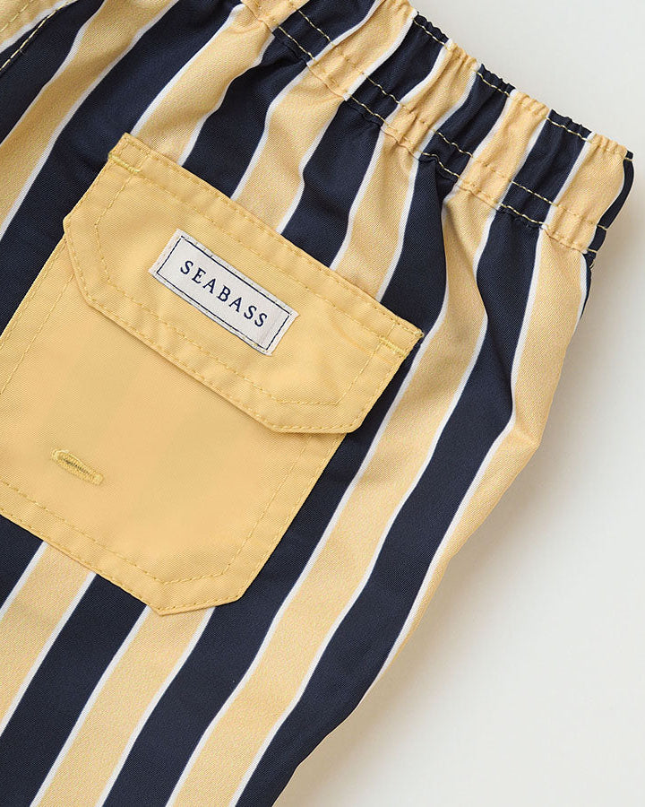 Boy UV Swim Short Sorrento - navy yellow stripes