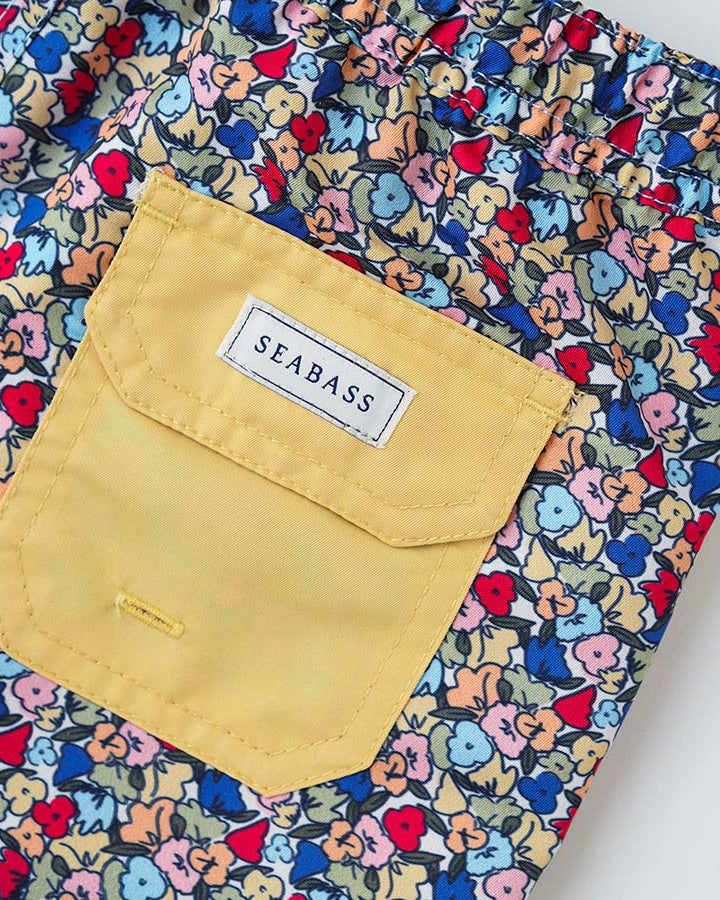 Männer UV Badeshort Valencia - mehrfarbige Blumen