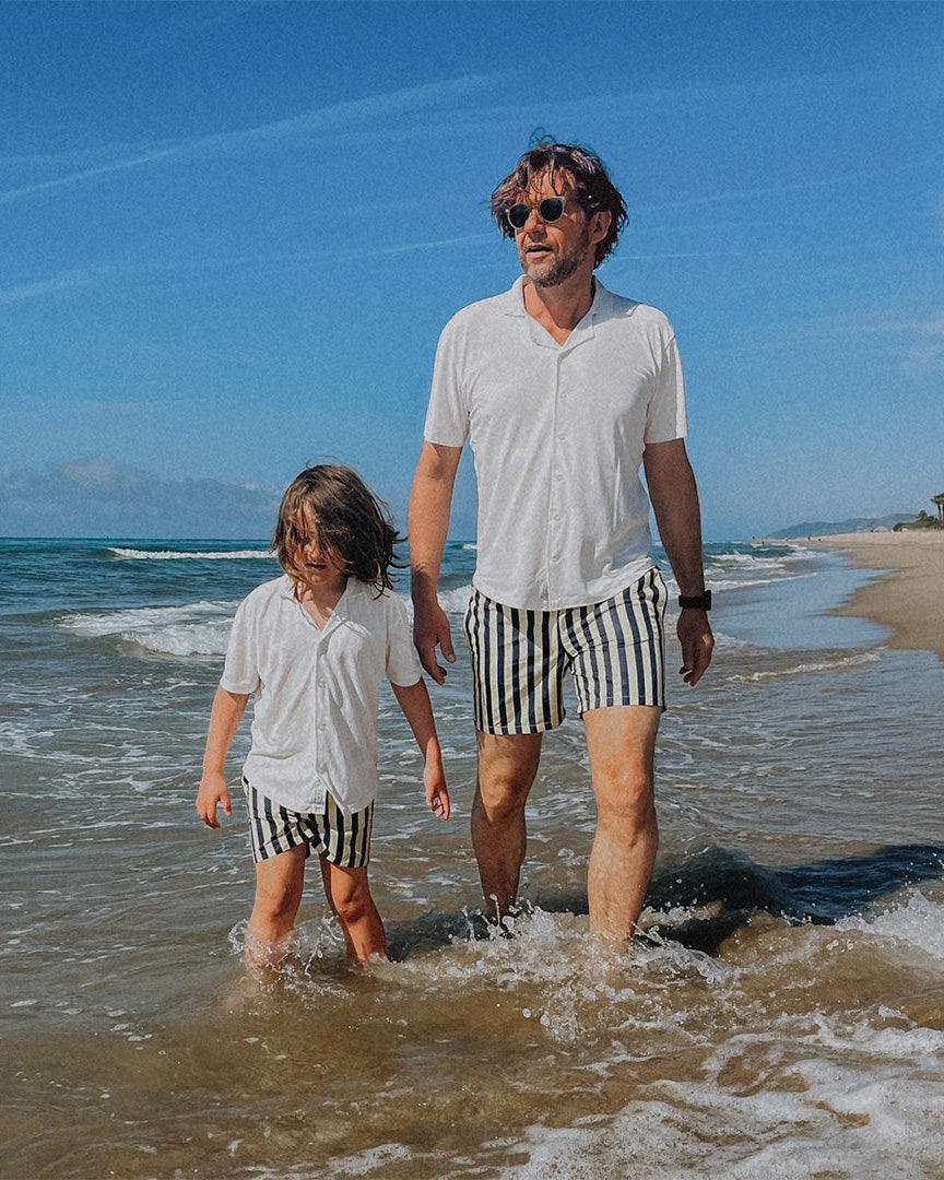 Heren UV Zwembroek Sorrento - blauw gele strepen