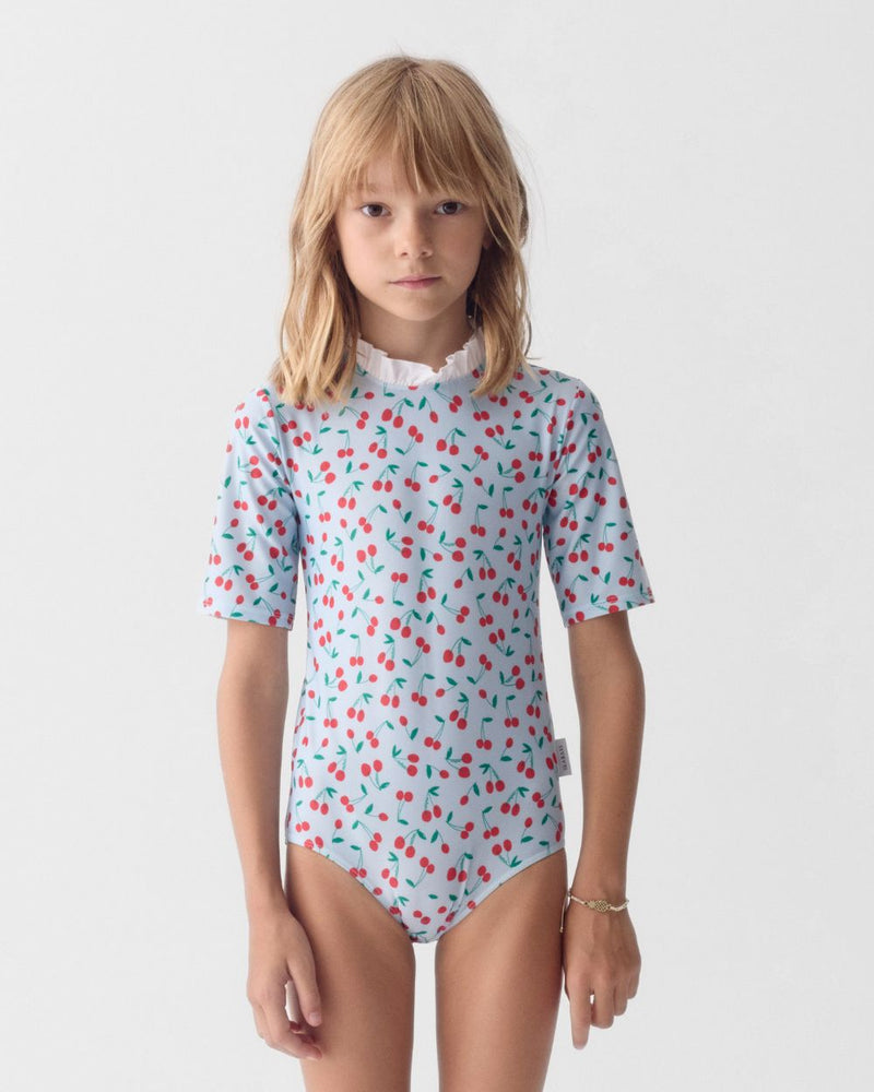 Bañador UV Niña Ruffle Picota