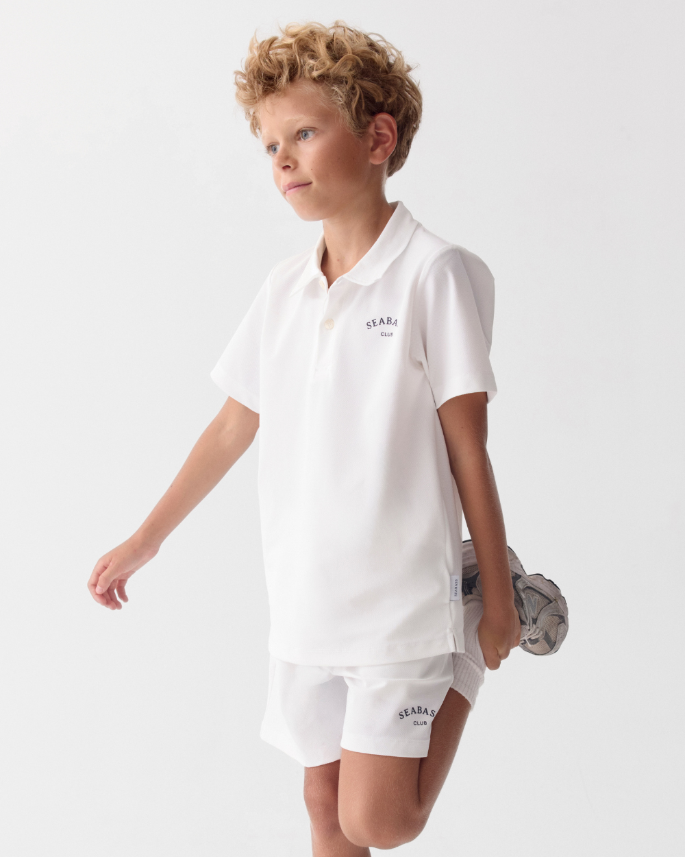 Kids UV Active Shorts Club White