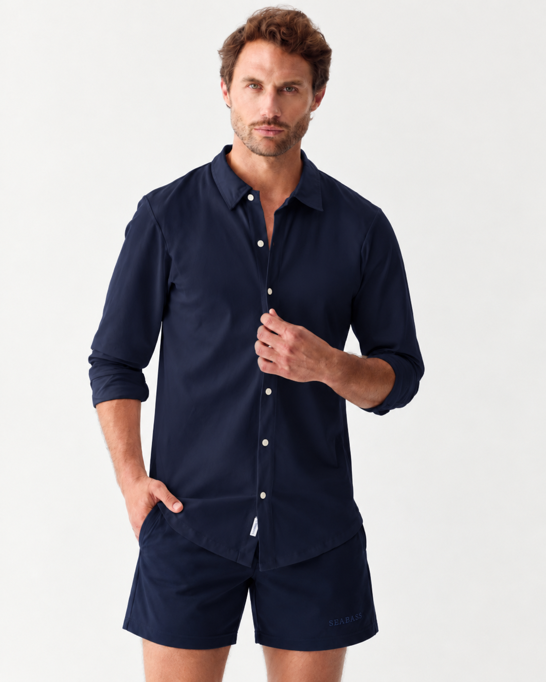Camisa Classic UV Hombre Marina Azul Marino