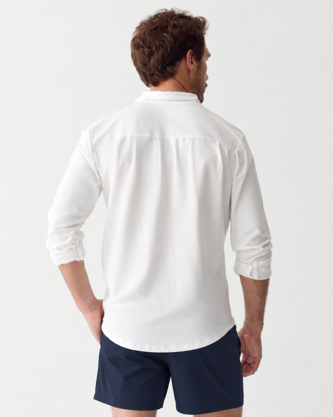 Camisa Classic UV Hombre Marina Blanco