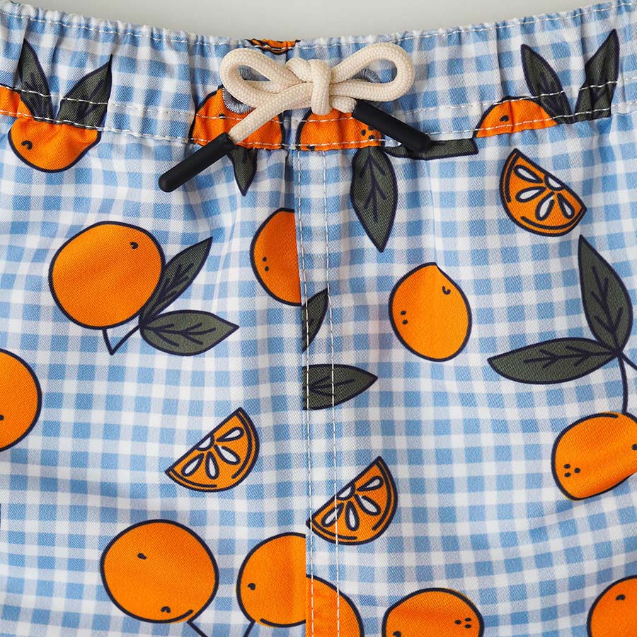 Bañador Hombre Corsica - naranjas azul cuadros