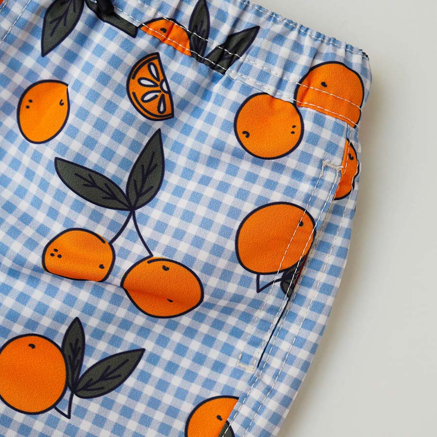 Bañador Hombre Corsica - naranjas azul cuadros