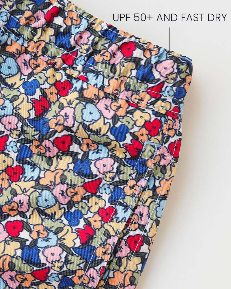 Männer UV Badeshort Valencia - mehrfarbige Blumen