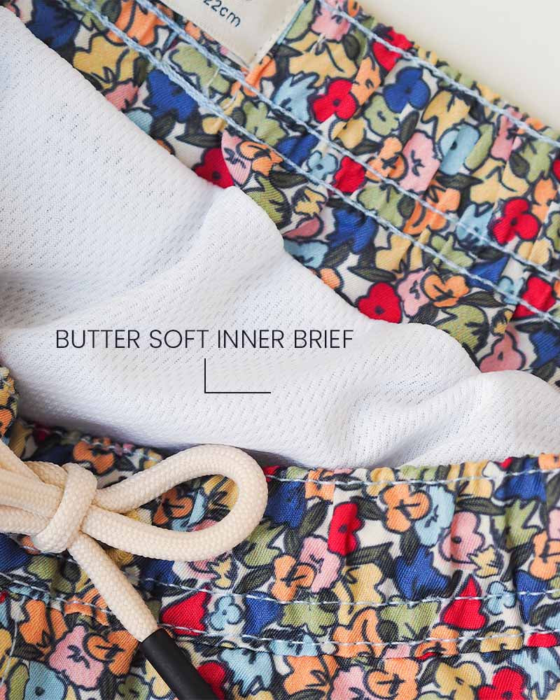 Männer UV Badeshort Valencia - mehrfarbige Blumen